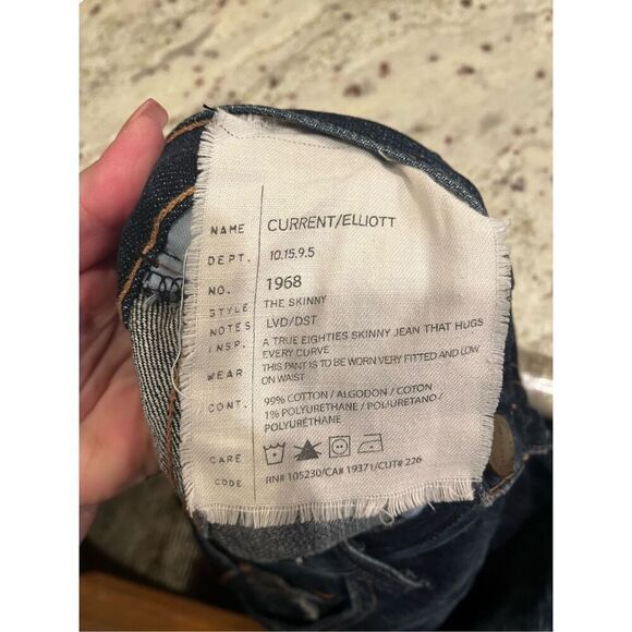 Current Elliott The Skinny Distressed Paint Splattered Jeans sz 27 EUC - Picture 14 of 14